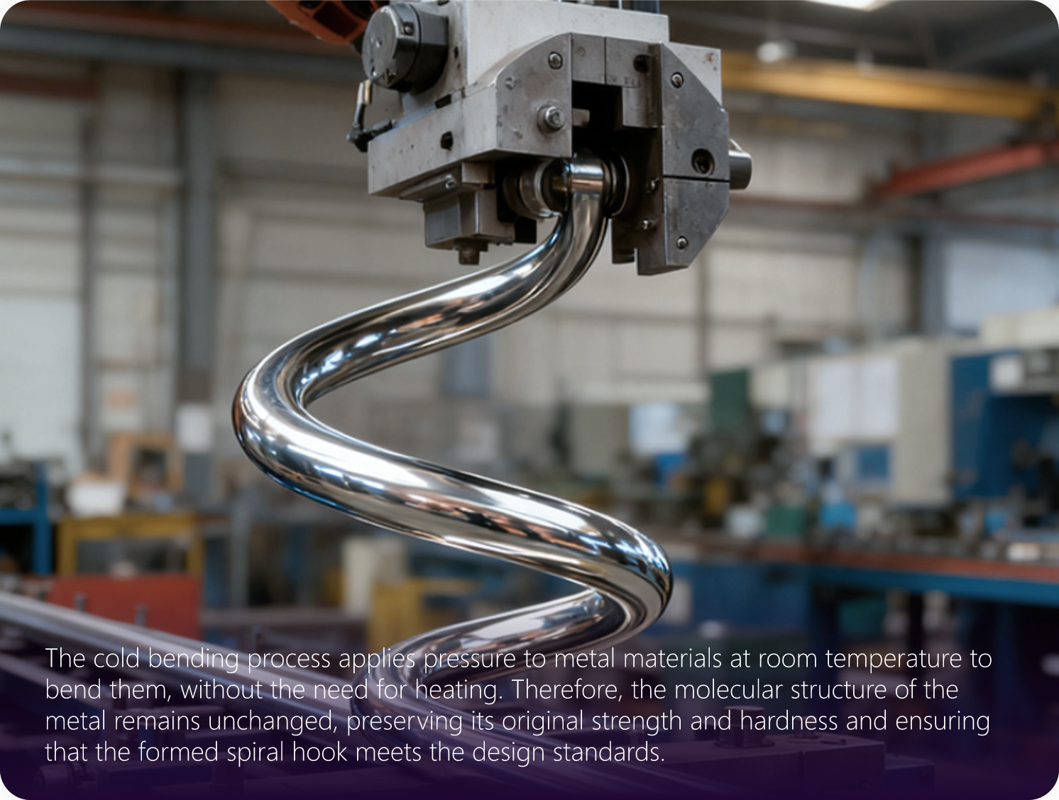 Close-up of the cold-formed spiral hook